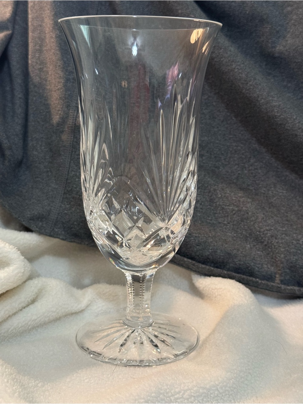 Miller Rogaska Clear Cut Crystal Ice Tea Pedestal Goblet set of 4